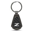 Nissan 370z Z Logo Real Black Carbon Fiber Gunmetal Gray Teardrop Key Chain 
