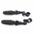 Black Short Angled Adjustable Highway Peg Mounting Kit With Footrest For 1 5 In Engine Guard Frame Tube Goldwing Vtx1300 Shadow