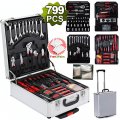 Yeysynana 799 Piece Tool Kit Household Machinery Repair Automotive Universal With Aluminum Alloy Trolley Case Storage Box Ideal