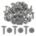 Uxcell 50 Pcs Gray Plastic Door Bumper Retainer Clips Rivets For 7mm Dia Hole