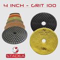 Stade Grade Wet 4 Diamond Polishing Pads Set Rubber Backer For Granite Marble Stone 
