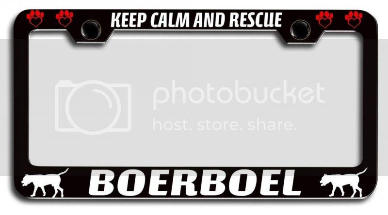 Keep Calm And Rescue Boerboel Dogs Pets Black Metal License Plate Frame Heavy Duty Stainless Steel Tag Holder For Us Canada
