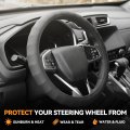 14 1 2 To 15 Inches Microfiber Leather Steering Wheel Cover 3d Textured Car Protector Non-slip Grip Universal Fit Cars Trucks
