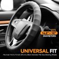14 1 2 To 15 Inches Microfiber Leather Steering Wheel Cover 3d Textured Car Protector Non-slip Grip Universal Fit Cars Trucks