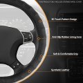 14 1 2 To 15 Inches Microfiber Leather Steering Wheel Cover 3d Textured Car Protector Non-slip Grip Universal Fit Cars Trucks