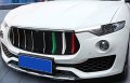 Hotrimworld Abs A Front Center Grille Grill Insert Trim Cover 3pcs For Maserati Levante 2016-2019