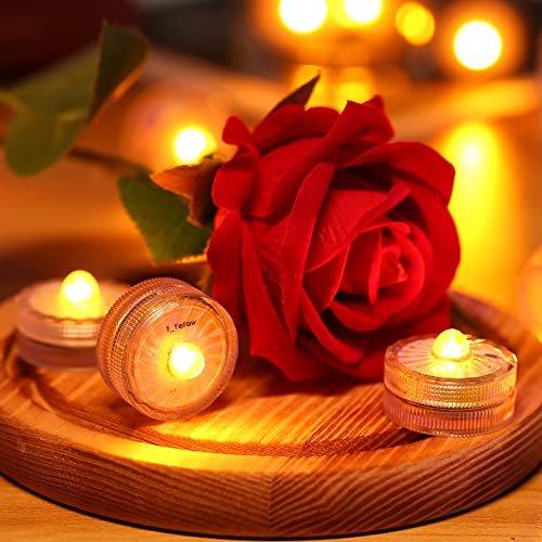 Hl Submersible Led Light Amber Small 100 Hours Waterproof Flameless Lights Battery Powered For Wedding Home Vase Festival Party
