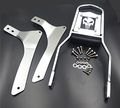Chromed -motorcycle Skull Emblem Backrest Black Sissy Bar Pad For 2005-2009 Suzuki Boulevard C90 1998-2004 Vl1500 Intruder