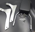 Chromed -motorcycle Skull Emblem Backrest Black Sissy Bar Pad For 2005-2009 Suzuki Boulevard C90 1998-2004 Vl1500 Intruder