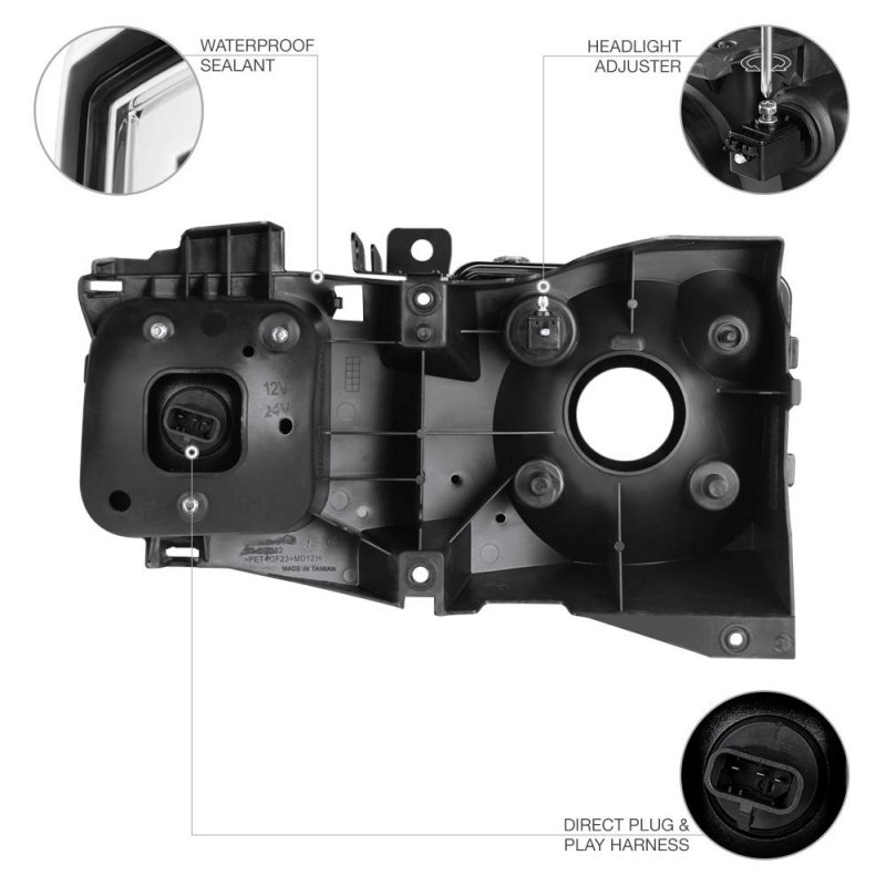 Chrome Bezel Oe-style Headlight Headlamp Assembly For 2006-2010 Hummer H3 H3t Driver Side
