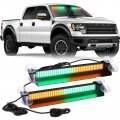 Xridonsen Emergency Dash Strobe Lights 144 Led Amber Green Warning Hazard Safety 2x 14 5 Inch Front Rear Interior Windshield W 