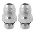2pcs 6an Fittings For Transmission Case Holes Up To 2007 Silver Aluminum 551114 With O Rings 