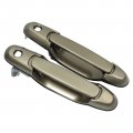 Set Of 2 Front Left Driver And Right Passenger Side Beige Exterior Door Handle With Keyholes For Toyota Sienna 1998-2003 