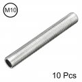 Uxcell Lamp Pipe Nipple M10 Thread 70mm Length Hollows Repair Part Hardware For Lamp Lights Zinc Plated Silver Tone Pack Of 10