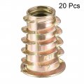 Uxcell Furniture Threaded Insert Nuts Zinc Alloy M8 Internal Threads 20mm Length 20pcs