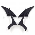 Httmt Mt346- Black Spear Blade Mini Mirrors Compatible With Suzuk Gsxr 600 750 1000 1300 Hayabusa Gsx-r