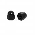Uxcell M3 Female Thread Nylon Hex Domed Cap Acorn Nut Black 100pcs