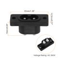 C8 Panel Mount Plug Adapter Ac 250v 5a 2p Iec Power Straight W 2 Wire 4 Pcs