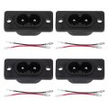 C8 Panel Mount Plug Adapter Ac 250v 5a 2p Iec Power Straight W 2 Wire 4 Pcs 