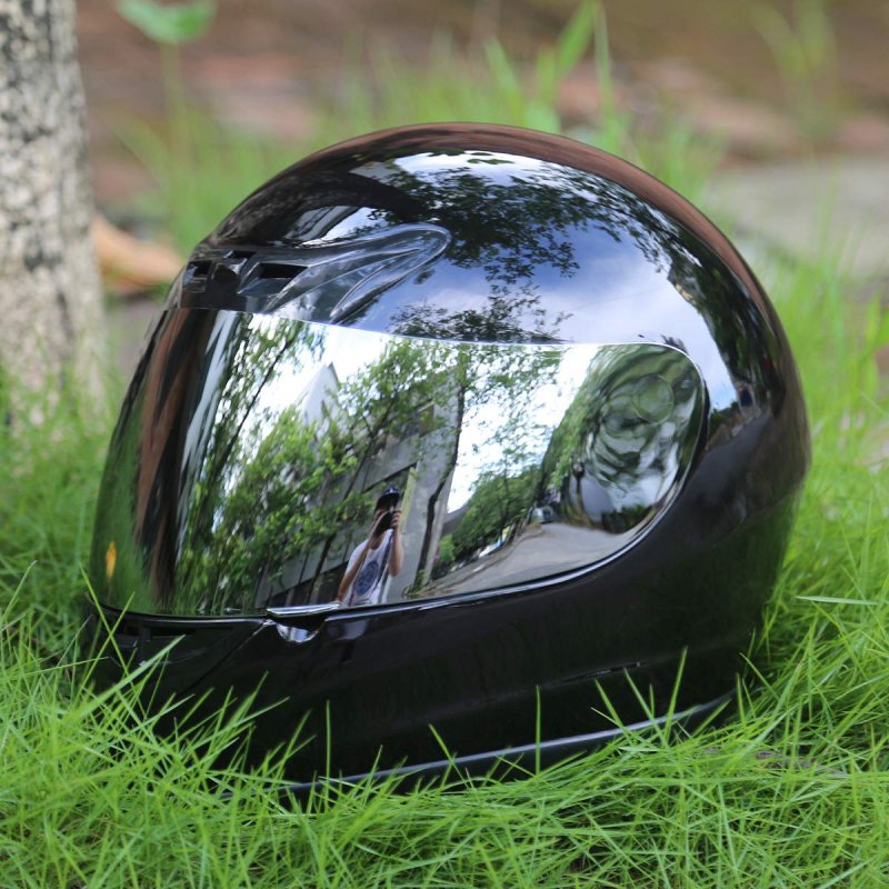 Tcmt Adult Gloss Black Full Face Street Dirt Bike Atv Off-road Motorcycle Motocross Helmet Dot