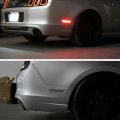 Vipmotoz Chrome Housing Red Full Led Rear Side Marker Light Parking Lamp For 2010-2014 Ford Mustang S197 Driver Passenger