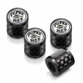Ipick Image For Dodge Super-bee In White On Real Carbon Fiber Barrel Black Aluminum Tire Valve Stem Caps