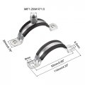 Uxcell 60-64mm Rigid Pipe Strap Clamps Carbon Steel Bracket Tube Clip M8 M10 Nut Size For Water 4 Pcs