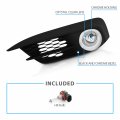Amerilite For 2016-2018 Honda Civic 2dr 4-door Clear Replacement Bumper Fog Light Assembly Pair W Black Silver Bezel Passenger