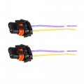 Uxcell 2pcs Dc12v 9006 Hb4 Female Bulb Adapter Wire Sockets Universal For Car Headlight Fog Light