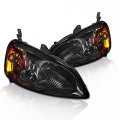 Instyleparts Smoke Lens Headlight With Chrome Housing Made And Compatible For Honda Civic Non Si Model 