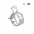 Uxcell Spring Band Type Clamp 23mm Inner Dia Fit 24 5-26 5mm Od Hose Fuel Line Silicone Tube Clips Silver Manganese Steel 10pcs