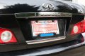 Stainless Steel License Plate Frame Black 4 Holes Blue Line