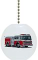Fire Engine Truck Solid Ceramic Fan Pull 
