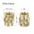 Uxcell Knurled Insert Nuts 50pcs M5 X 9mm L 8mm Od 3d Printing Brass Female Threadeds Heat Set Insert Embedment
