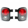 Hecasa Tail Light Pair Compatible With 1999-2004 Chevy Silverado Gmc Sierra Stepside Brake Lamps Clear Lens Black Housing W O