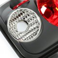 Hecasa Tail Light Pair Compatible With 1999-2004 Chevy Silverado Gmc Sierra Stepside Brake Lamps Clear Lens Black Housing W O