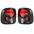 Hecasa Tail Light Pair Compatible With 1999-2004 Chevy Silverado Gmc Sierra Stepside Brake Lamps Clear Lens Black Housing W O