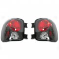Hecasa Tail Light Pair Compatible With 1999-2004 Chevy Silverado Gmc Sierra Stepside Brake Lamps Clear Lens Black Housing W O