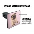 Pug Puppy Dog Sitting Pink Necklace Tow Trailer Hitch Cover Plug Insert