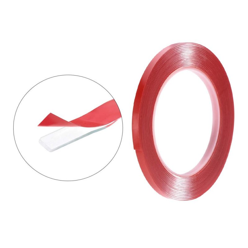 15 64 Inch X 16ft Heat Resistant Acrylic Double Sided Adhesive Tape For Touch Screen Repairing 1mm Thickness Clear With Red