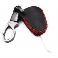 Mjkeyauto Black Leather 3 4 Buttons Smart Remote Key Fob Cover Chain Case For Jeep Grand Cherokee Dodge Chrysler Magnum Durango