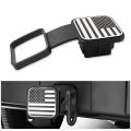 Us Flag Trailer Hitch Cover 2 In Rubber Tow Receiver For Car Truck Rv Accessories Silver And Black Tpu Metal Design 
