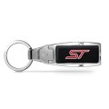 Ford Focus St Premium Key Chain Black Leather Insert Detachable Chrome Metal Belt Slide 3 75 X 1 25 In 