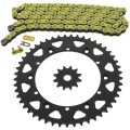 Yellow Non O Ring Chain And Sprocket Kit For 1987 1988 Yamaha Yz125 12 Tooth Front 49 Rear Steel Sprockets 112l 