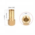 Uxcell Brass Hose Barb Fitting Connector 10mm G1 8 Female Thread Pipe Adapter 5pcs