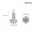 Uxcell Phillips Hex Washer Self Tapping Screws M4 X 12mm 304 Stainless Steel Flange Sheet Metal Screw 100pcs