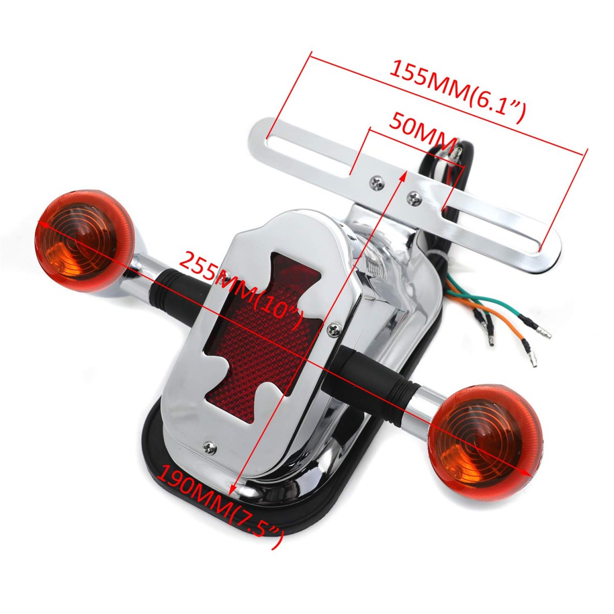 Chrome Amber Metal Cross Tail Light Brake Turn Signal For Big Twin Fl Motorcycle Bike Xh3118b-c-01-cd Amber Waterproof Led Rear