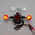 Chrome Amber Metal Cross Tail Light Brake Turn Signal For Big Twin Fl Motorcycle Bike Xh3118b-c-01-cd Amber Waterproof Led Rear