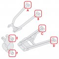 Caltric Rear A-arm Bushing Kit Compatible With Polaris Upper