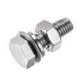 Uxcell M8 X 25mm Hex Head Screws Bolts Nuts Flat Lock Washers Kits 304 Stainless Steel Fully Thread Hexagon 10 Sets